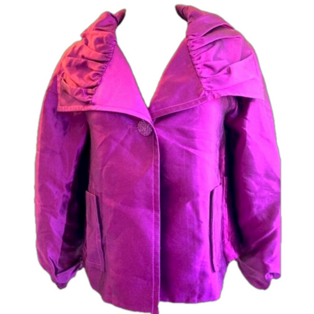 𝅺st. John Couture‎ silk blend  magenta light blazer/ cardigan .